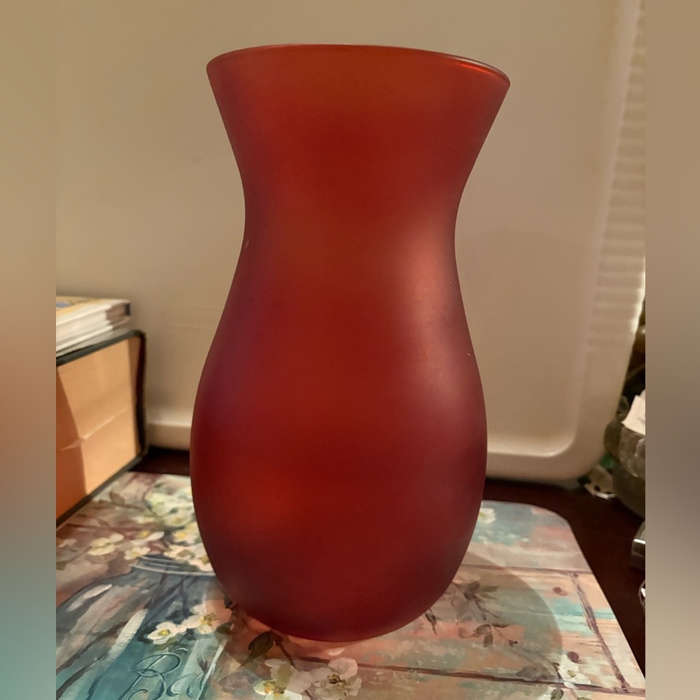 Large Glass Vase, Color is Amber